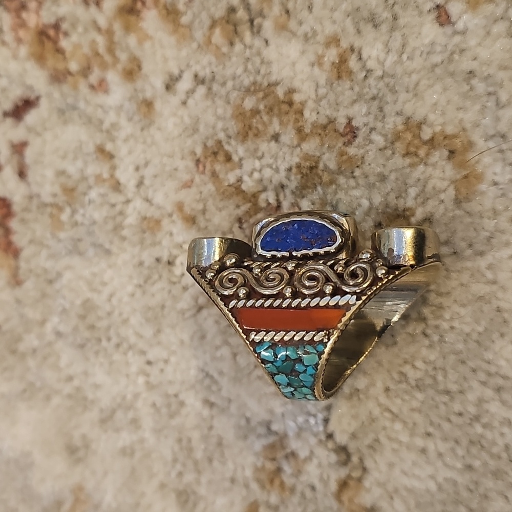 Bohemian Multi-Stone Statement Ring - image 4